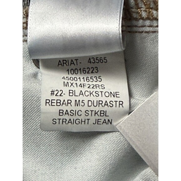 Ariat Rebar M5 Jeans Men's 40x36 Dark Blue Straight Work Durable Denim NWOT - Picture 13 of 13